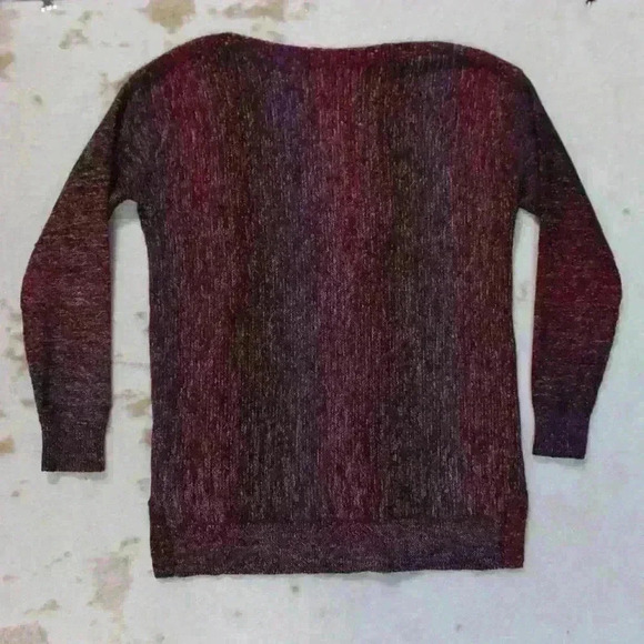 WESTPORT 1962 Pullover Sweater Burgundy Marled Lightweight Split Hem Women Med - Picture 7 of 10